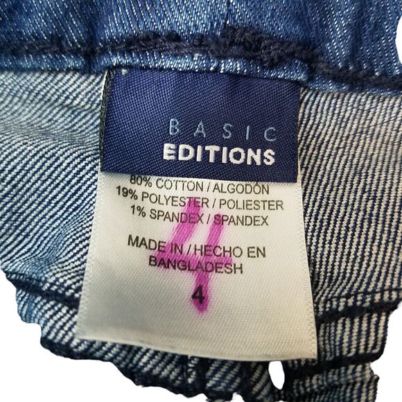Basic Editions Womens Size 4 Blue  Solid Skinny Jeans - Picture 2 of 9